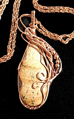 teardrop yellow striated jasper pendant